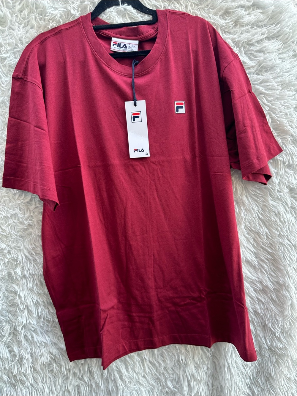 FILA Men's Short Sleeve Crewneck T-Shirt - Deep Red size large